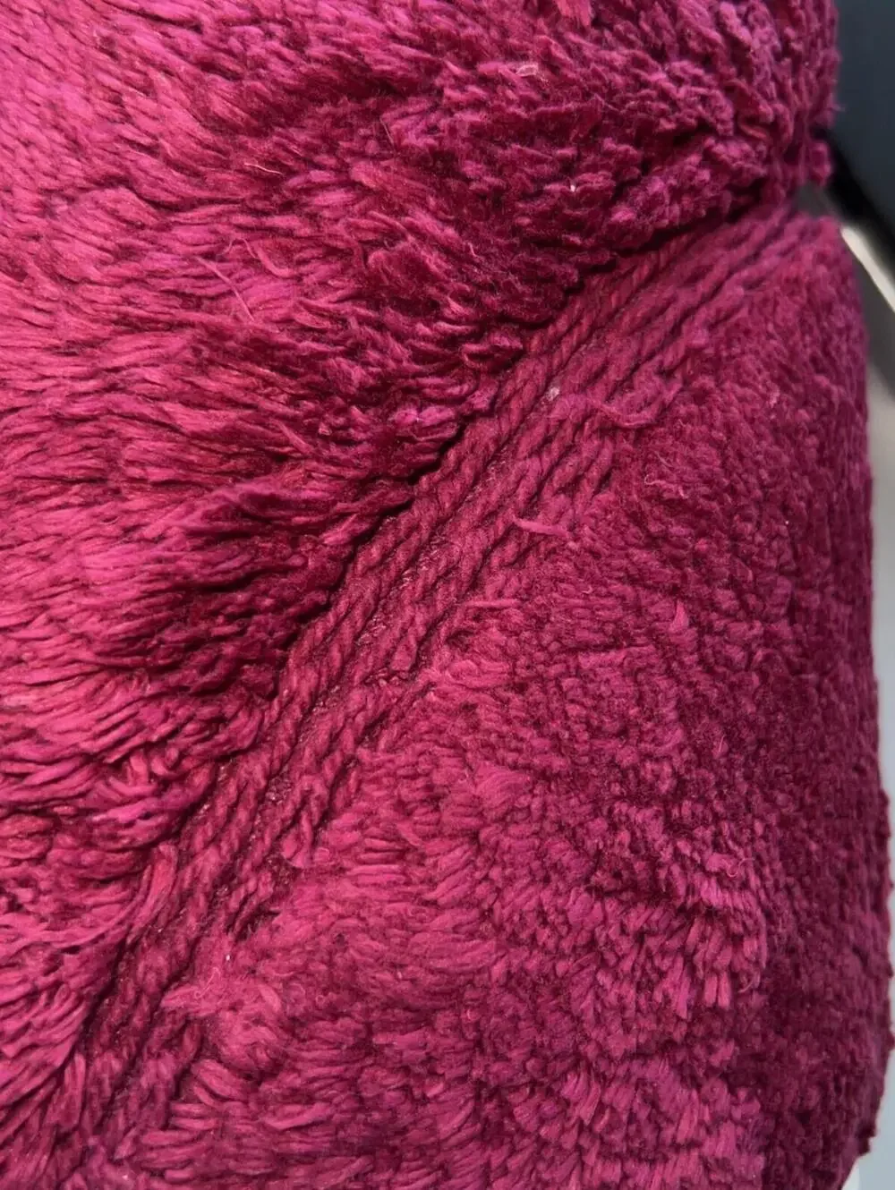 2 PC Superior Oval Solid Non-Skid Washable Cotton Bath Rug Set, Burgundy